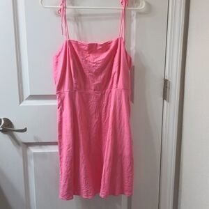 Large Petite Pink Barbiecore Spaghetti Strap Summer Dress with Pockets Old Navy